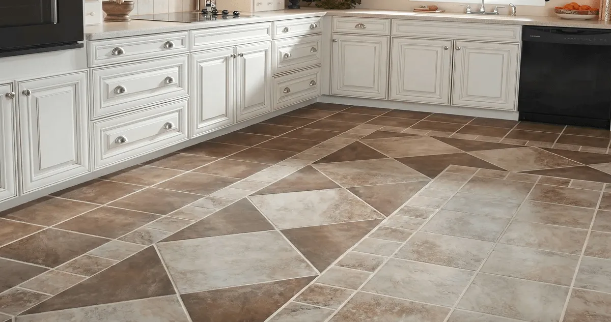 Kitchen with white cabinets and a professionally installed tile floor in Myrtle Beach, SC
